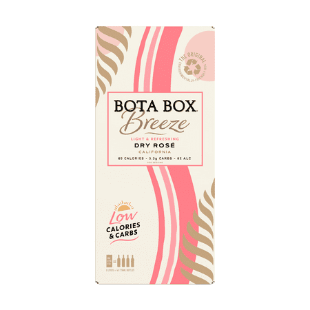 Bota Box Breeze Dry Rosé Wine, 3 L (4 750ml Bottles), 8% ABV