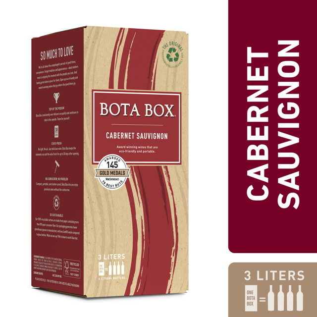 Bota Box Sauvignon Red Wine, 3L (4 750ml bottles), 13 ABV