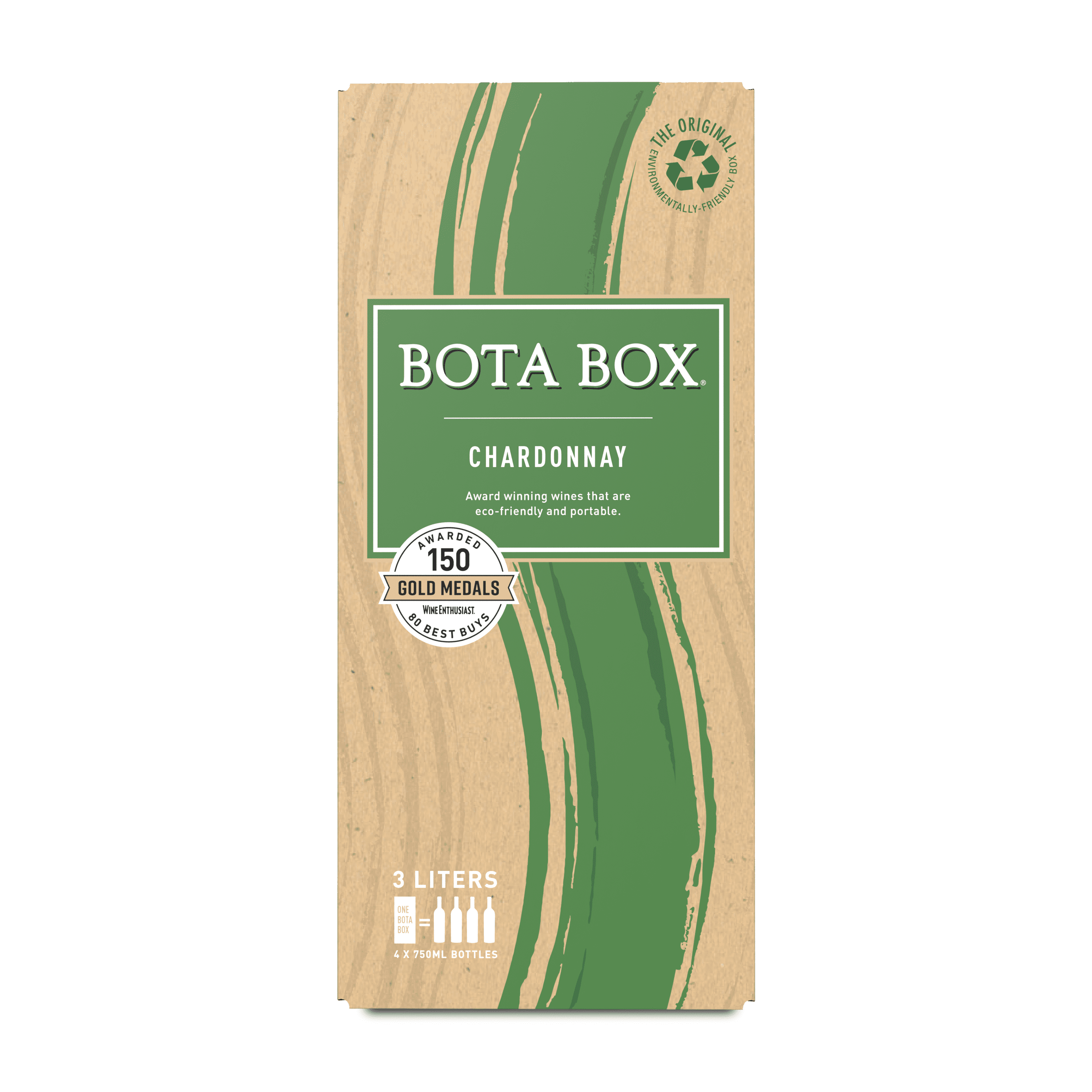 Bota Box Chardonnay White Wine, 3L (4 x 750ml bottles), ABV 13%