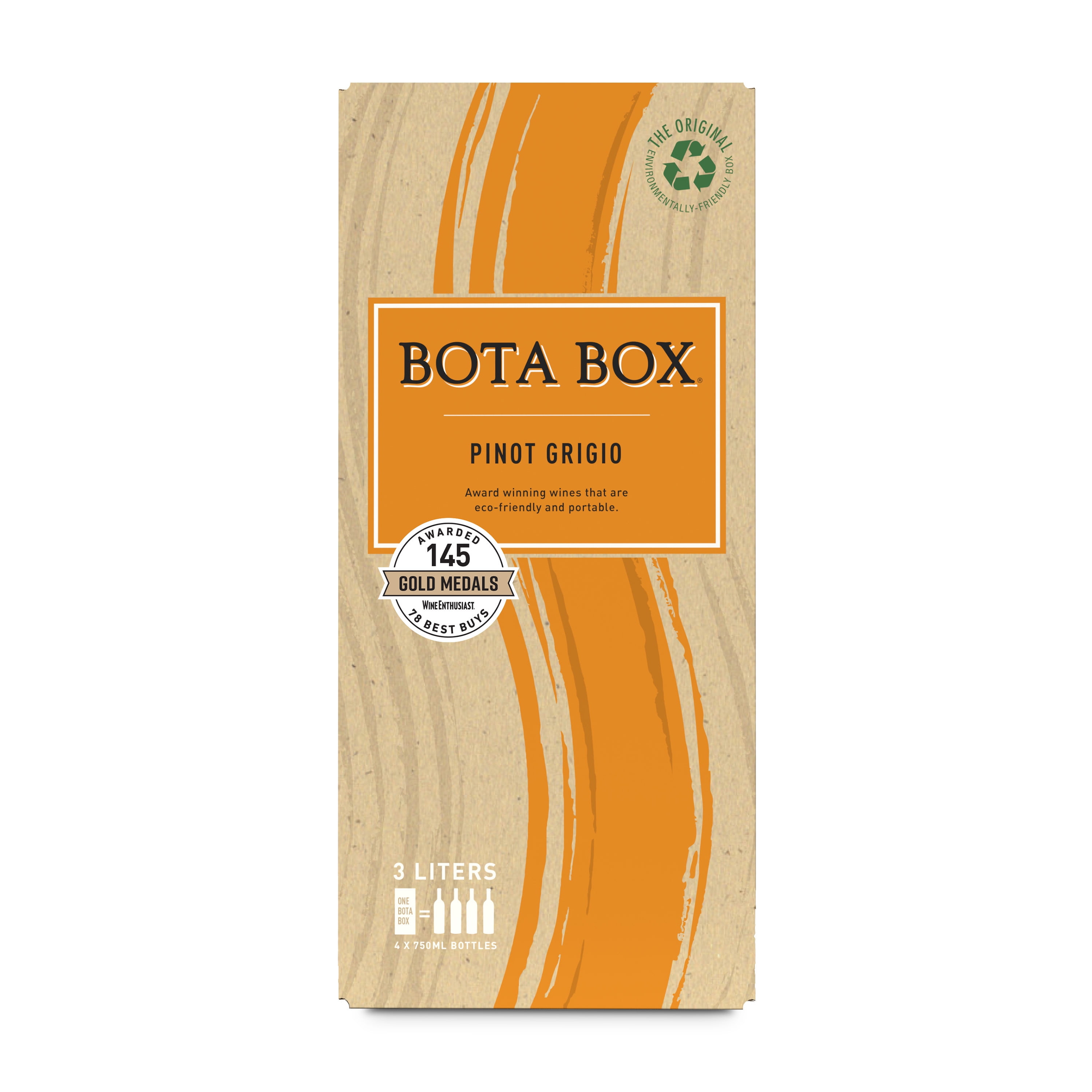 Bota Box Pinot Grigio, White Wine, 3 L Box (4 750 mL bottles)