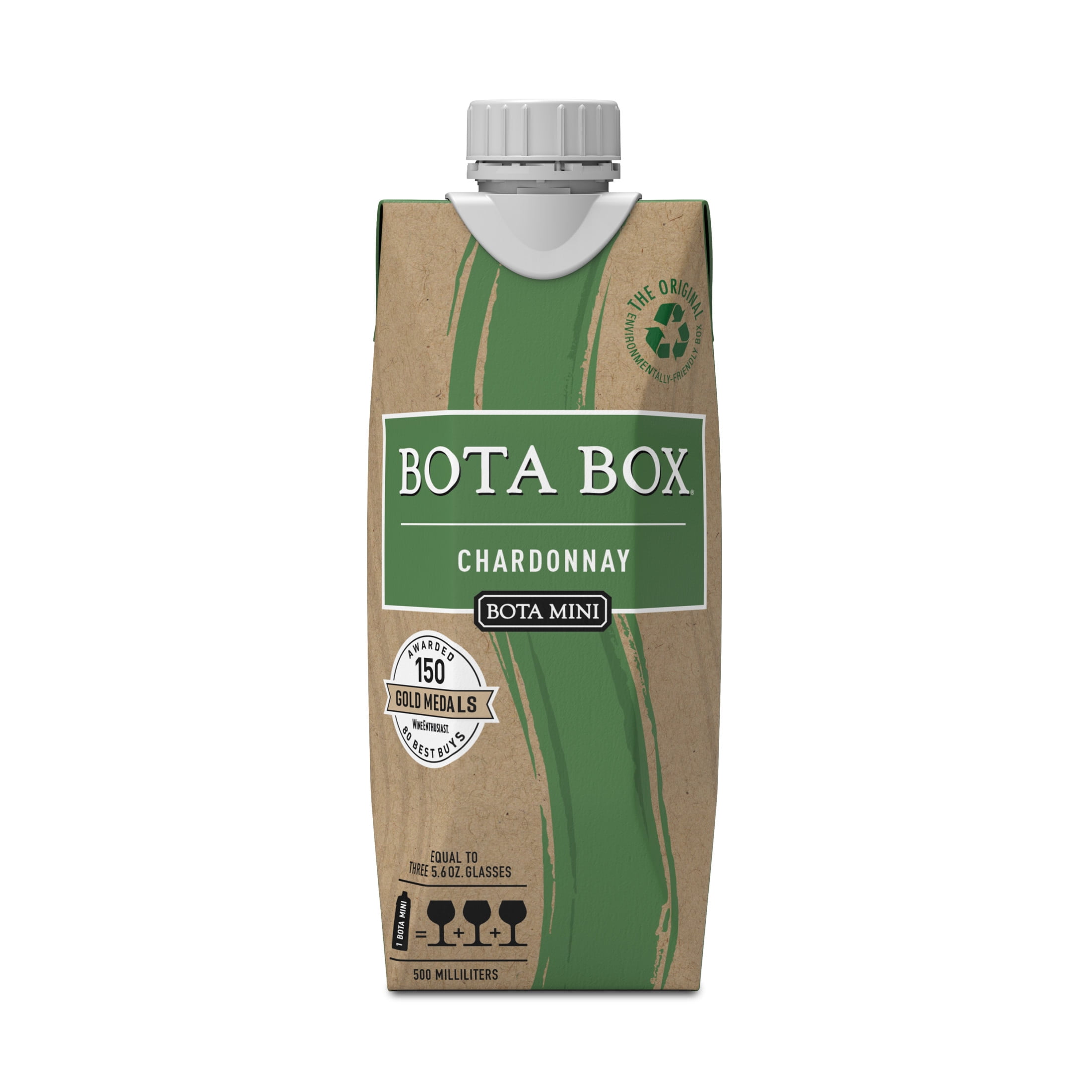 BOTA BOX Bota Mini Chardonnay White Wine 500mL 3 Glasses Bright ...