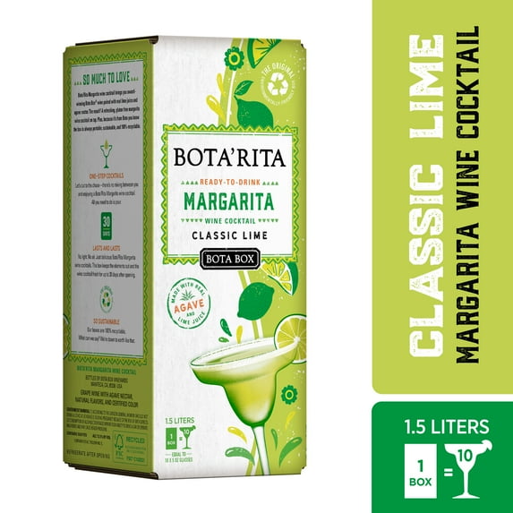 Bota’Rita Ready-to-Drink Margarita Wine Cocktail, Classic Lime, 1.5 L, 13.9% ABV