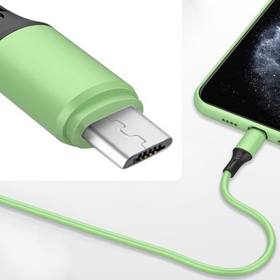 BotaniNest 1.8m Silicone Data Cable Mobile Phone Color Fast Charging Line Liquid Soft Plastic Flash Charging Cable Suitable For Android Charging Port