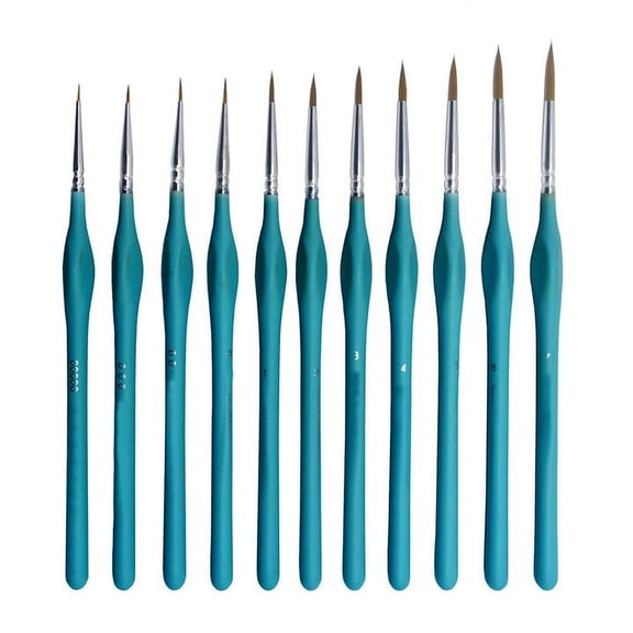 BotaniNest 11 Pcs Miniature Detail Paint Brush Set With Natural Wood Handle Miniature Paint Brushes Small Fine Detail Paint Brush Ultra Fine Tip Art Paintbrush Sets For Acrylic Painting (1
