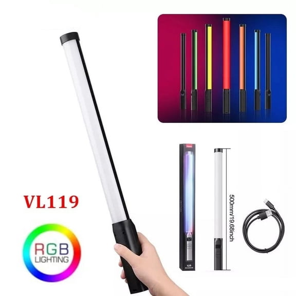 BotaniNest 119 RGB LED Light Wand 360°RGB Video Wand Stick For Photography 2600mAh Built In Rechargable Cube Light, 2500 9000K Dimmable Camera Light W LCD