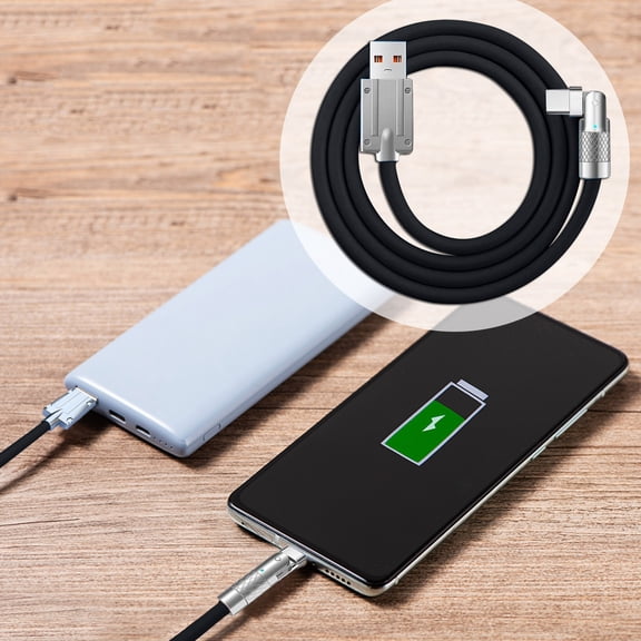 BotaniNest 180° Rotating Fast Charge Cable USB Fast Charging USB To Type C Data Cable 120W Super Fast Charging Type C Silicone Fast Charging Cable Compatible With Android Series