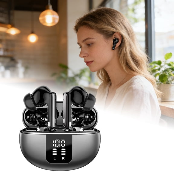 BotaniNest 1PC Mini Portable Smart Earphones Wireless Headset For Mobile Phones With Enhanced And Noise Cancellation Microphone For Clear Calls And Music Streaming