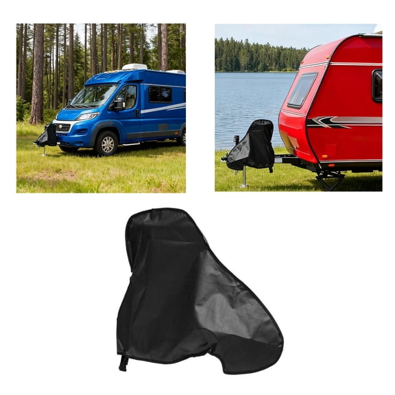 BotaniNest 1pc Heavy Duty Water Proof Proof Stain Proof RV Trailer Hook Cover For RVs Class A/B/C Motorhomes Popup&Truck Campers Travel Trailers Fits RVs Black