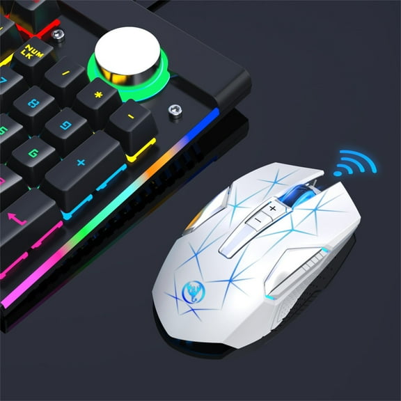 BotaniNest 2.4G Wireless Mouse Built-in 600mAh Rechargeable Battery 2400DPI Adjustable Office Home Ergonomic Computer Mouse