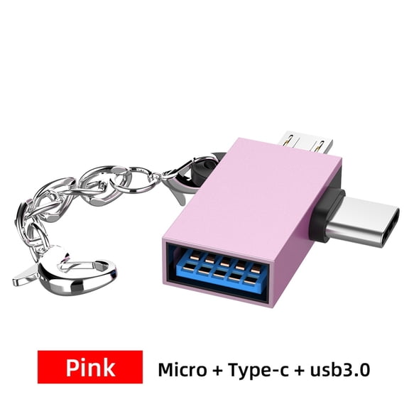 BotaniNest 2 In 1 OTG Converter USB 3.0 To Micro USB And Type C Adapter For Phone Or Tablet