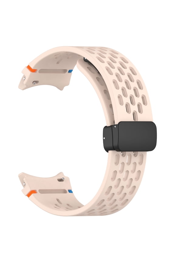 22MM FE Silicone Sports Watch Band With Fold Over Clasp Breathable Hole Design
