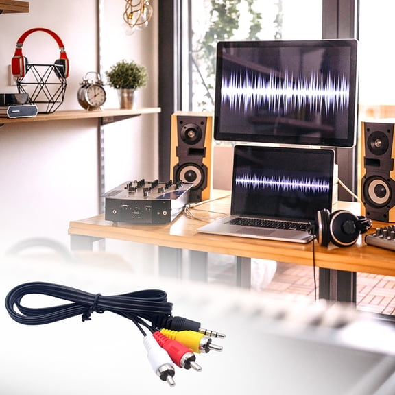 BotaniNest 3.5mm Jack Composite A/V And 3.5mm To Audio Video Adapter 3ft