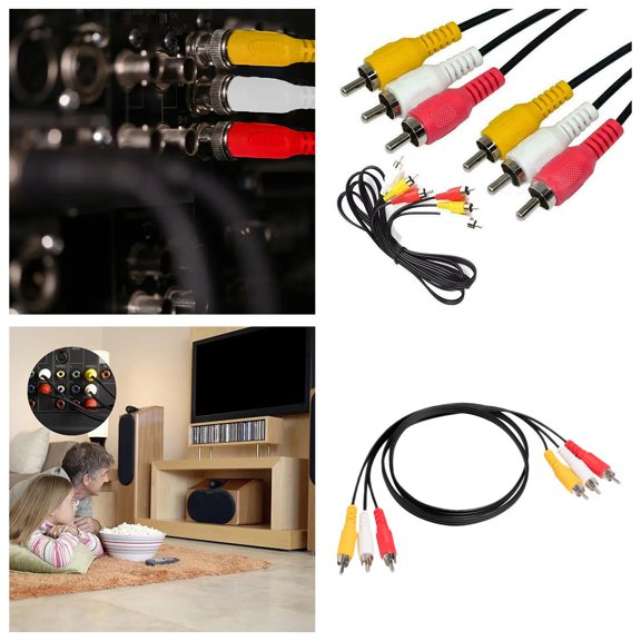 BotaniNest 3 FT 3 To 3 Composite Extension Audio Video AV Yellow Red White