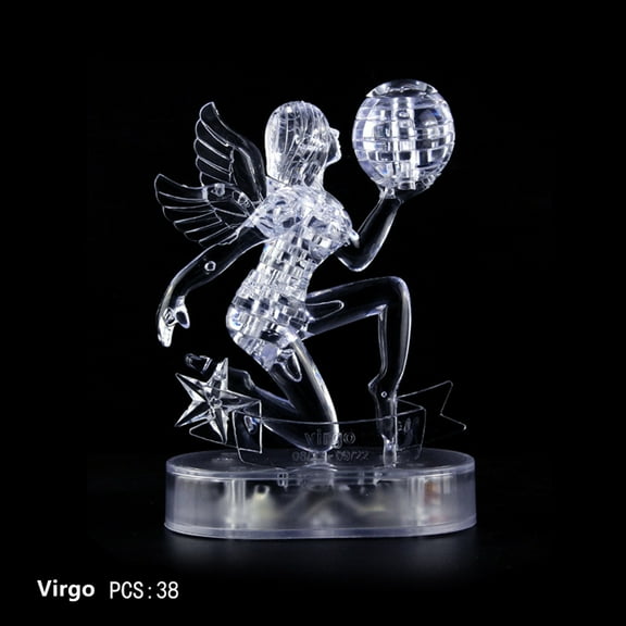 BotaniNest 3D Puzzle Jig-saw Clear Twelve 12 Constellation Astrolog Flash LED Light