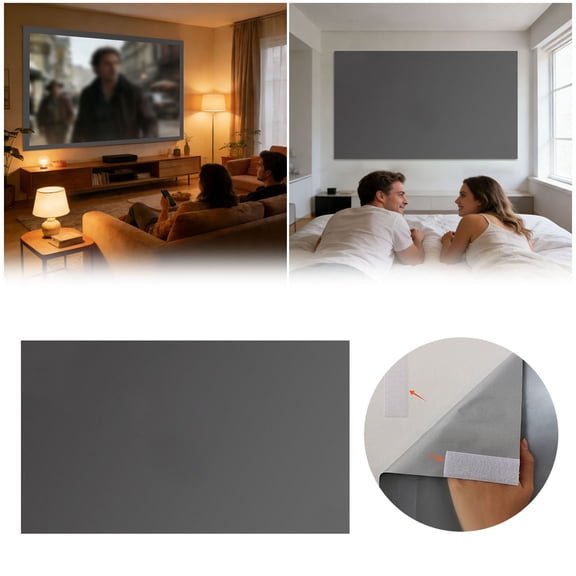 BotaniNest 4K Portable Light Blocking Projection Screen For Projector | Foldable Aluminum White Screen Reflective And Easy Setup
