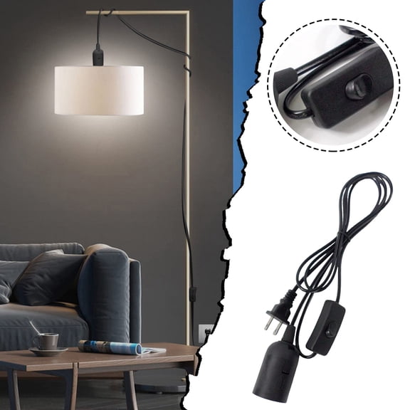BotaniNest 6ft Extension Hanging Pendant Light Lamp Cord Cable E27 Socket (No Bulb Included) On/Off