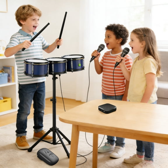 BotaniNest Air Drum Sticks Virtual Electronic Drum Drumsticks Air Drum With Drumsticks Pedals And 8 Sounds Tabletop Drum Machine For Beginners