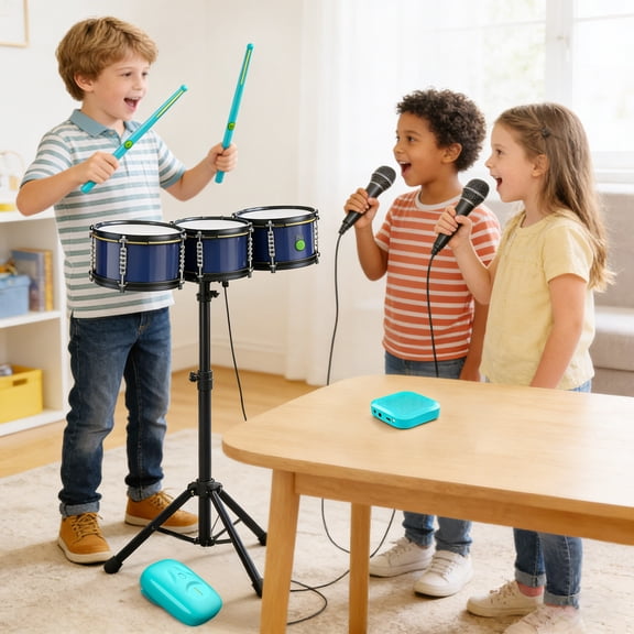 BotaniNest Air Drum Sticks Virtual Electronic Drum Drumsticks Air Drum With Drumsticks Pedals And 8 Sounds Tabletop Drum Machine For Beginners