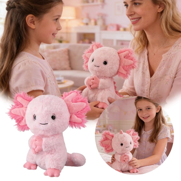 BotaniNest Axolotl Plush Stuffed Animal, Pink, 9x9inch