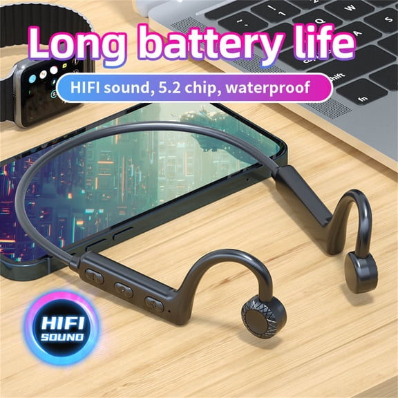 BotaniNest Bone Conduction Headphones Wireless Bluetooth Headphones 5.1 Sports Noise Cancelling Hands Headphones With Microphone