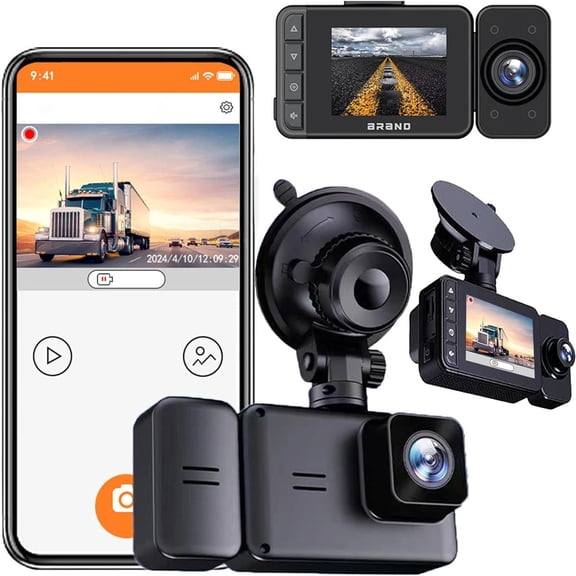BotaniNest Cam Front Inside Cam With WiFi 1080P FHD Car Driving Recorder Camera For Cars Two Lens Car Cameras With Infrared Night /G Sensor/Loop Recording
