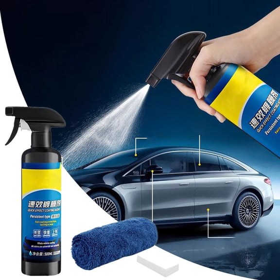 BotaniNest Car Coating Spray Quick Effect Coating Agent Quickly Coat Car Wax Polish Spray Waterless Wash Car Coating Spray 500ml
