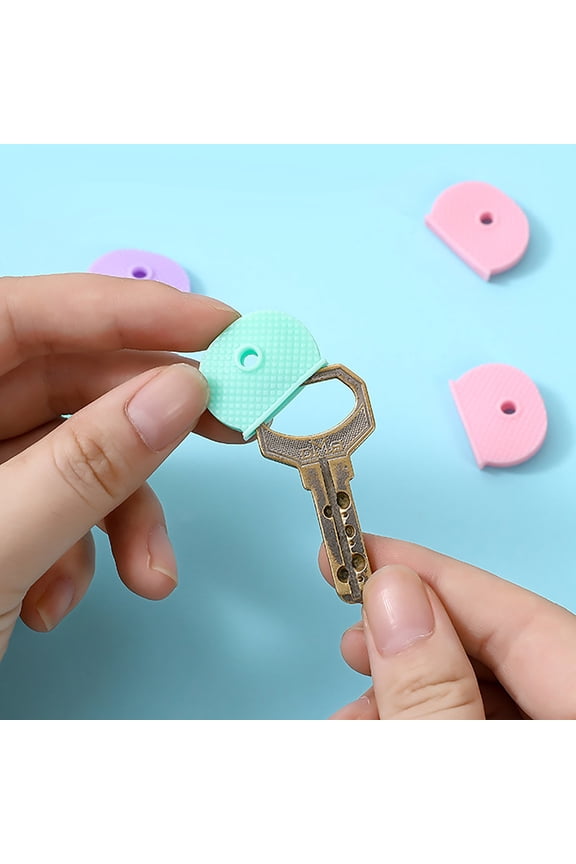 Colorful Silicone Elastic Key Cover Key Cap ID Tags Protective Keyring Holder Organizer