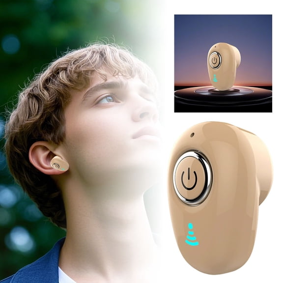 BotaniNest [ Compact Design] Border Headset Half In Ear Hidden Mini Monaural Compact Wireless Earbuds Enjoy Music Portable Use Anytime Anywhere!