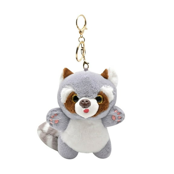 BotaniNest Cute Cartoon Red Panda Keychain Soft Stuffed Animal Hanging Ornament Zoo Themed Collectible Accessory