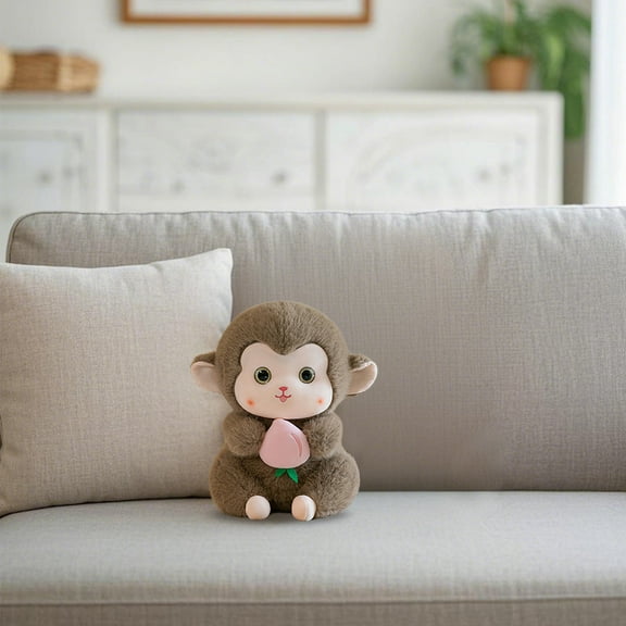BotaniNest Cute Soft Cuddle Peach Monkey Toy Children Pillow Doll Cute Monkey Doll