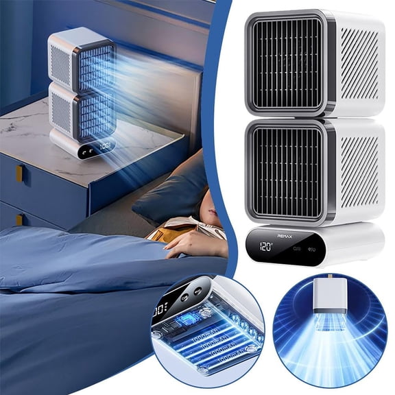 BotaniNest Desk Fans For Bedroom Double Layer Air Circulator Fan Table Fan With 6 Speeds Tower Fan Cooler Fan Quiet Mini Portable Air Cooler For Home