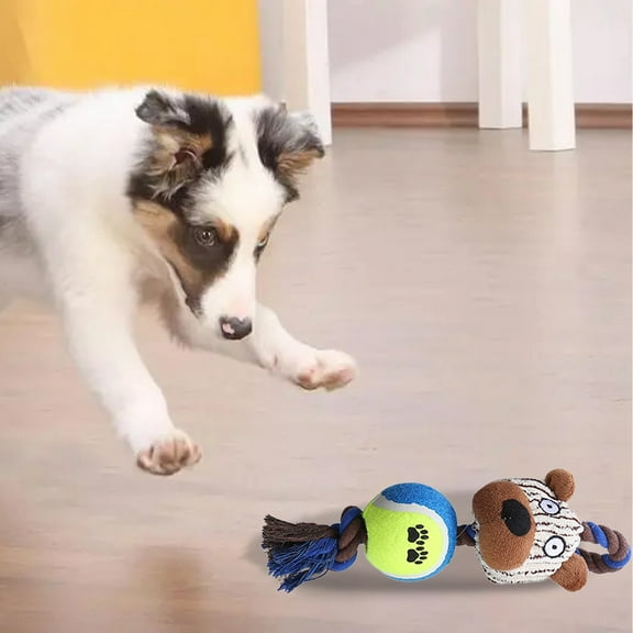 BotaniNest Dog Toy Corduroy Tennis Rope Dog Molar Interactive Pet Dog Toy