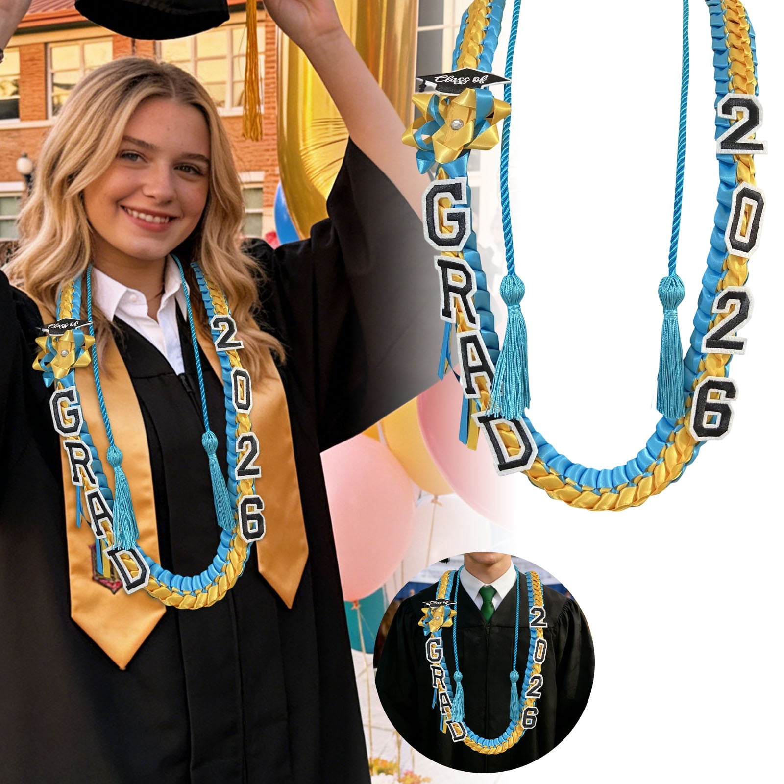 5 Graduation Ropes BotaniNest Double Layer Graduation Ribbon Ribbon Belt Honorary Rope ...