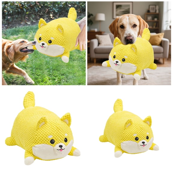BotaniNest Durable Pet Chew Toys For Dogs And Cats Interactive Squeaky Toy Indoor Outdoor Play Biting Training Corgi Design