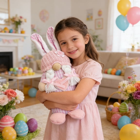 BotaniNest Easter Bunny Gnome Doll – Holiday Figurine Soft Stuffed Gnome With For Home Tabletop & Easter Celebrations