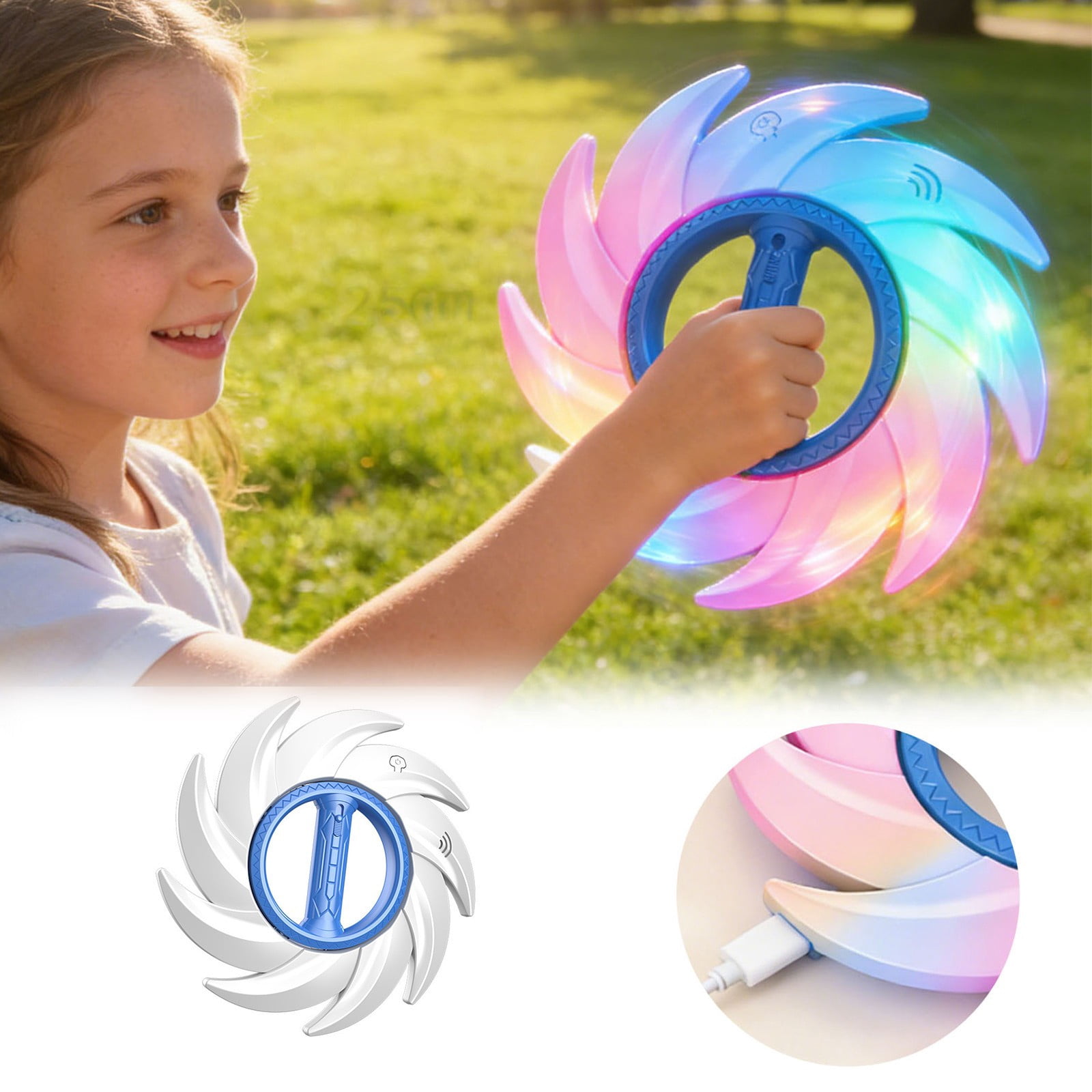 BotaniNest Eight Light Wheel Glowing Rotating LED Light Prop ...