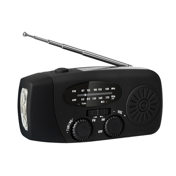 BotaniNest Emergency Solar Hand Crank Dynamo AM/FM/WB Weather Radio LED Flashlight Charger 1pc