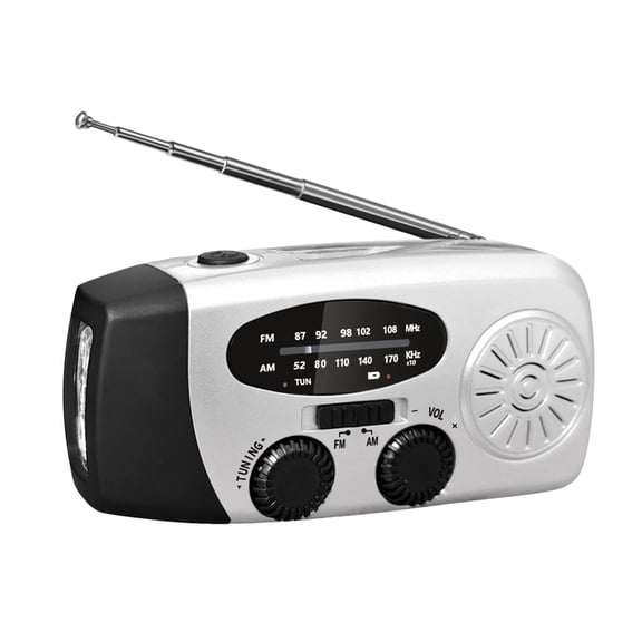 BotaniNest Emergency Solar Hand Crank Dynamo AM/FM/WB Weather Radio LED Flashlight Charger 1pc