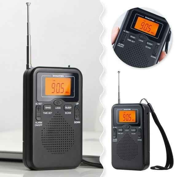 BotaniNest AM FM Pocket Compact Transistor Battery Powered Stereo With Large Speaker Portable FM Pocket Music Player For Outdoor Travel Emergency