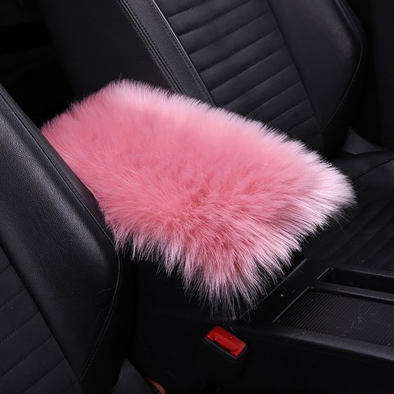 BotaniNest Furry Car Armrest Cover Car Center Console Cover Pad Car Soft Console Pad Wool Armrest Seat Box Cover Protector Universal Fit For Most Vehicles