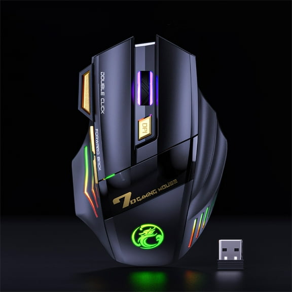 BotaniNest GW-X7 7 Buttons 2.4GHz Rechargeable RGB Wireless Mute Ergonomic Gaming For Computer Gamer PC Mice