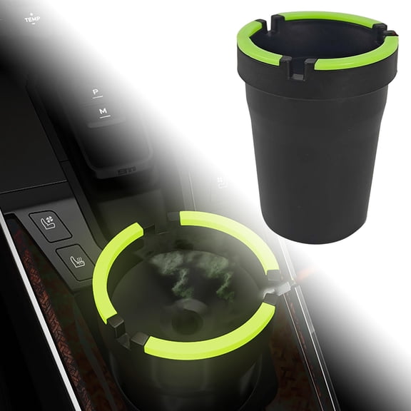 BotaniNest Glow In The Dark Ashtray Portable Auto Holder With Lid And Easy Clean Design For Vehicle Interior Travel