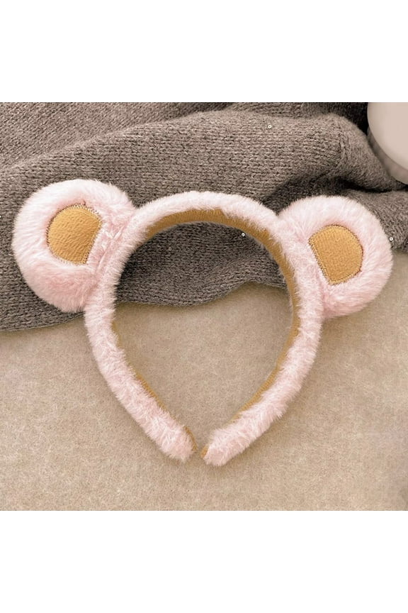 HAPINARY Bear Ear Headband Bear Headband Adult Women Headdress Animal Spa Headband Fashion Fabric Brown