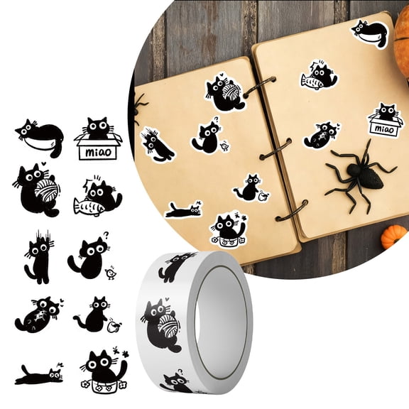 BotaniNest Halloween Decorations 500 Sheets/Pack Cute Cartoon Washi Tape For Journals Scrapbooking And Envelope Sealing