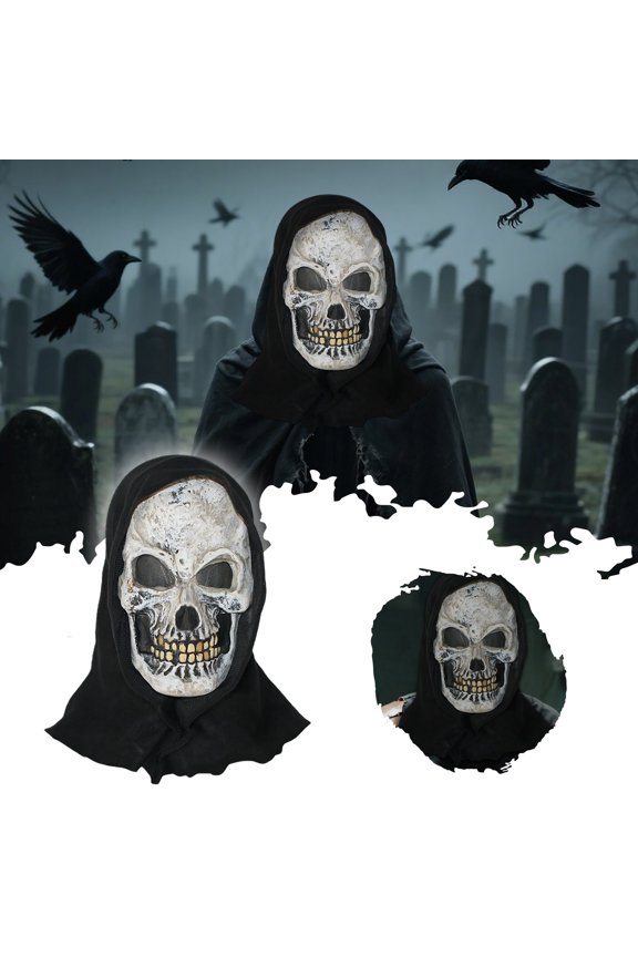 Halloween Decorations Face Scary Halloween Costume Accessory Creepy Skeleton Head Cover Party Prop For Adults