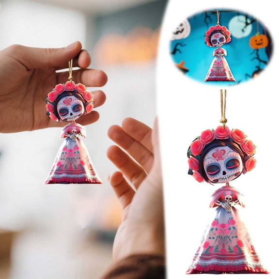 BotaniNest Halloween Decorations Gothic Punk Acrylic Flat Halloween Party Hanging Ornament Pendant