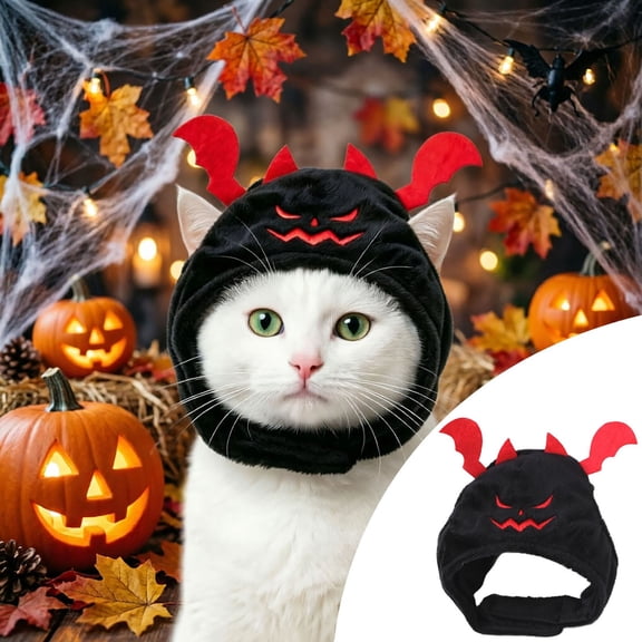 BotaniNest Halloween Decorations Halloween Bat Headwear Cute Bat Hat For Cats & Small Dogs Adjustable Party Cosplay Head