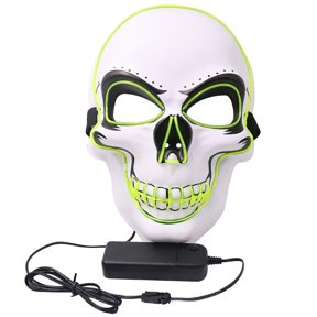 BotaniNest Halloween Decorations Halloween Glowing Hood Cold Light Hood Cheering Prop Party Cosplay Skeleton Man Halloween Party Hood