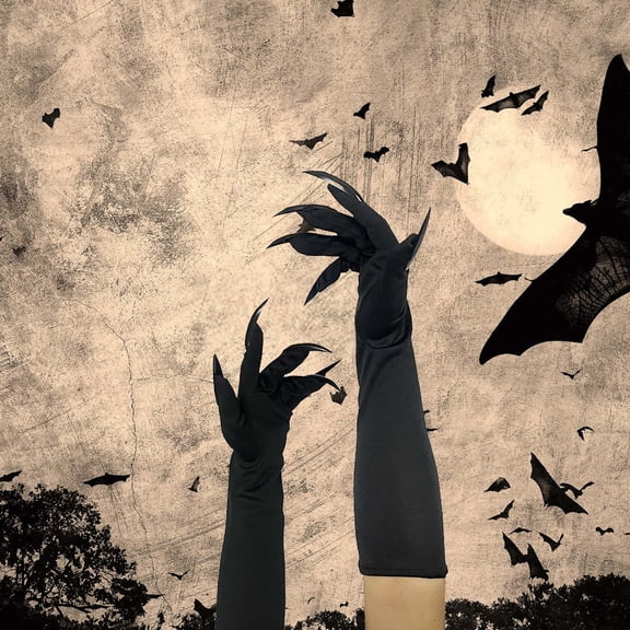 BotaniNest Halloween Decorations Halloween Long Fingernail Gloves – Witch & Monster Costume Accessory