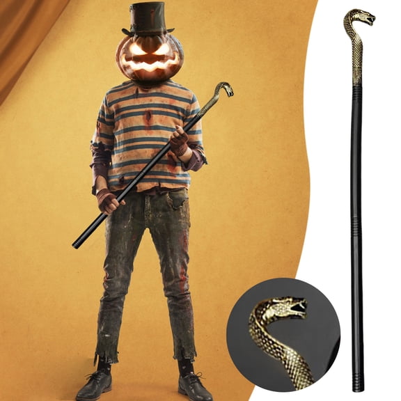 BotaniNest Halloween Decorations Walking Stick Fancy Dress Scepter Accessory For Carnival Theme Party Cosplay Halloween Snakehead Design Walking Cane